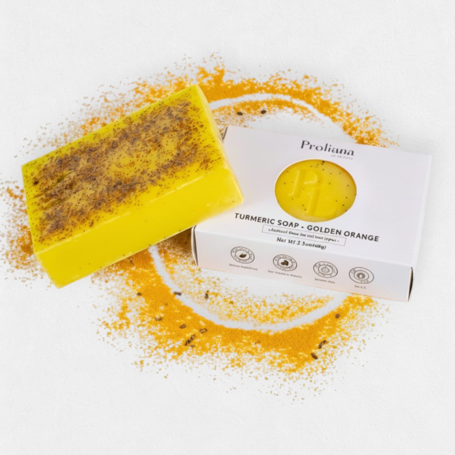Golden Orange Bi Face - Savon au Curcuma 150gr – Image 4